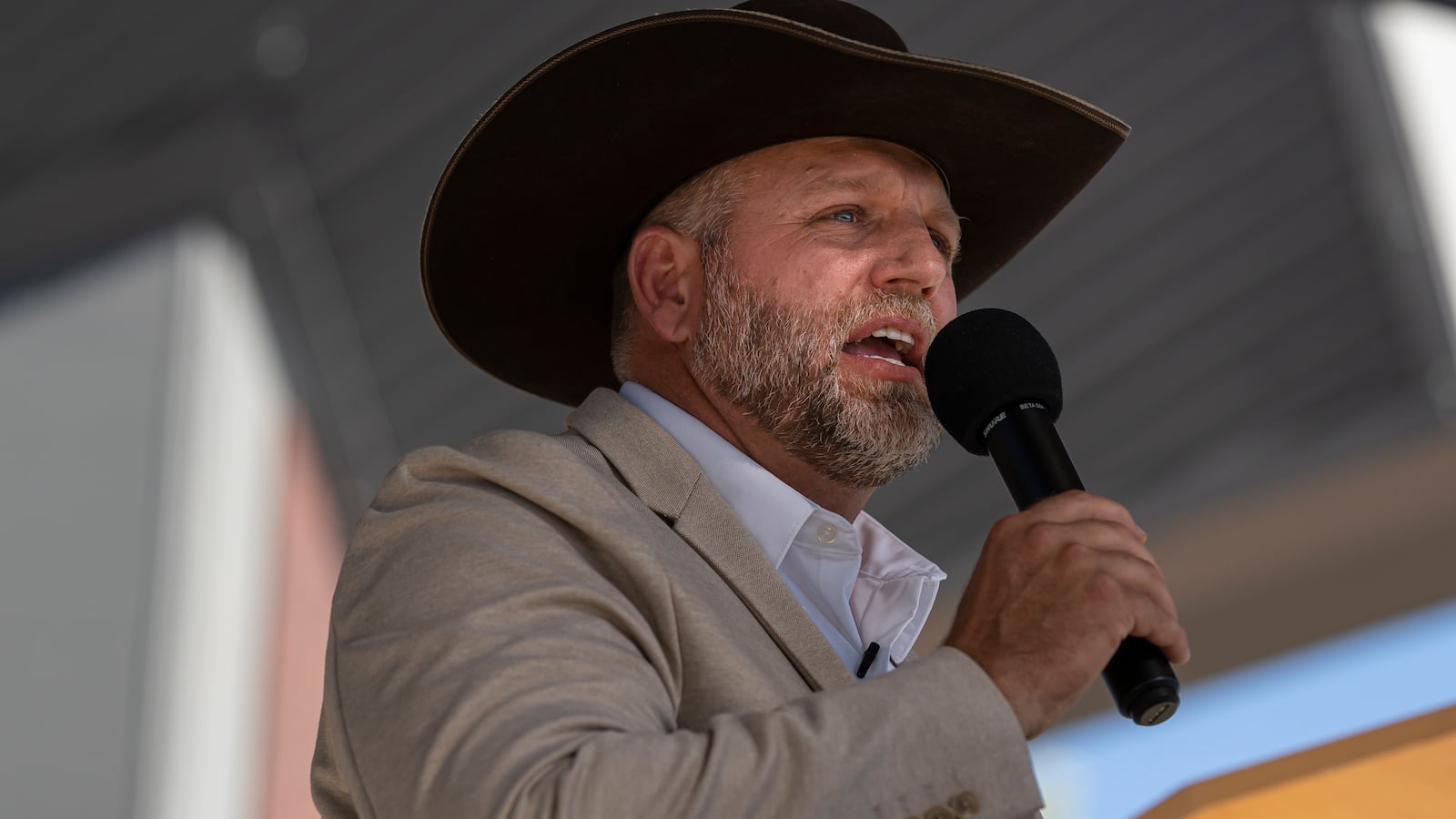 Ammon Bundy at a June 2021 political event