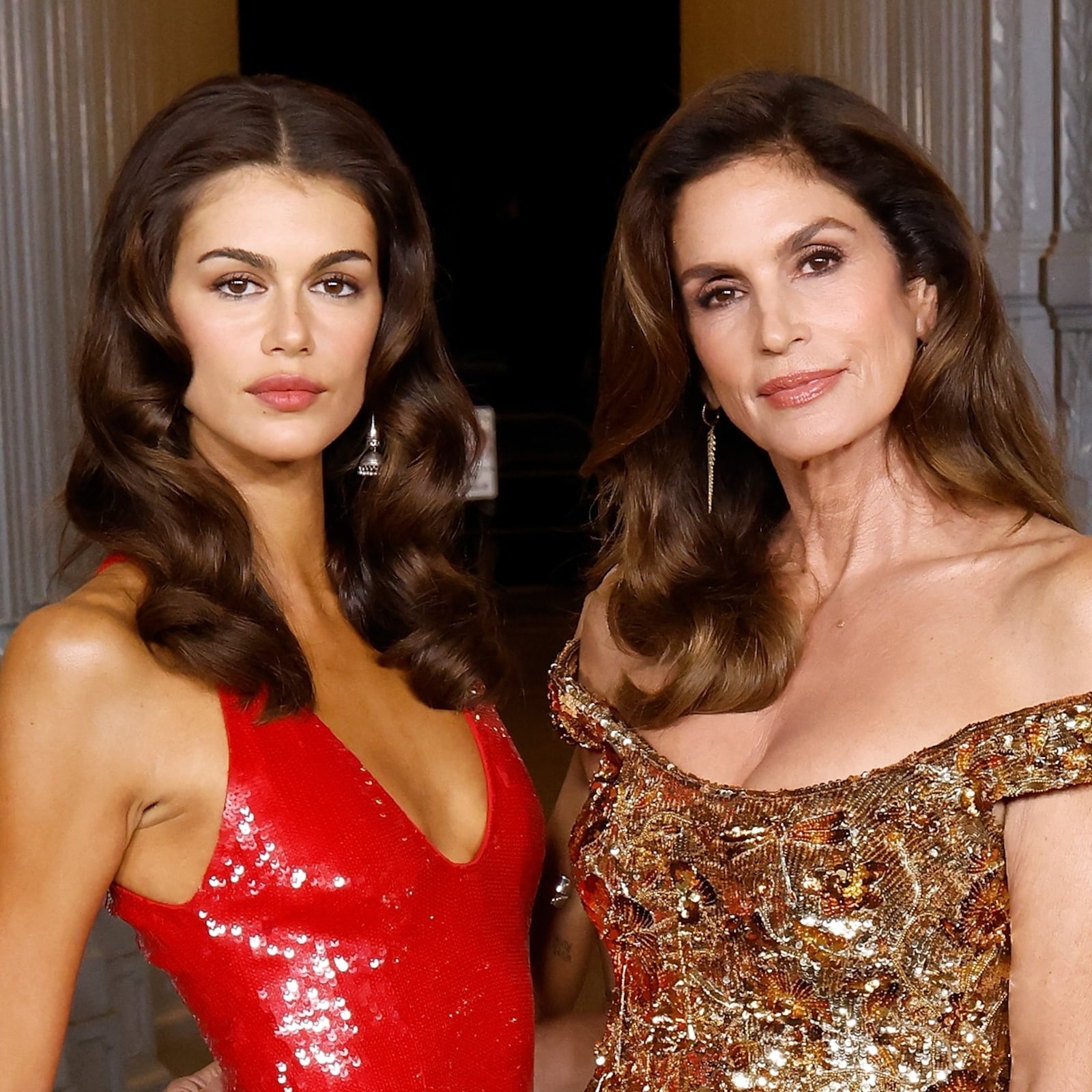 Kaia Gerber and Cindy Crawford attend the 2025 LACMA Art+Film Gala at Los Angeles County Museum of Art on November 01, 2025 in Los Angeles, California.
