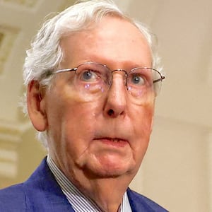 Mitch McConnell (R-KY) speaks to reporters following the weekly Senate caucus luncheons on Capitol Hill in Washington, U.S., September 24, 2024.