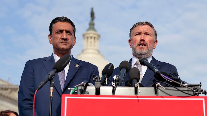 Reps. Thomas Massie, Ro Khanna and Marjorie Taylor Greene held a press conference ahead of the House vote on a bill to release the Epstein files.