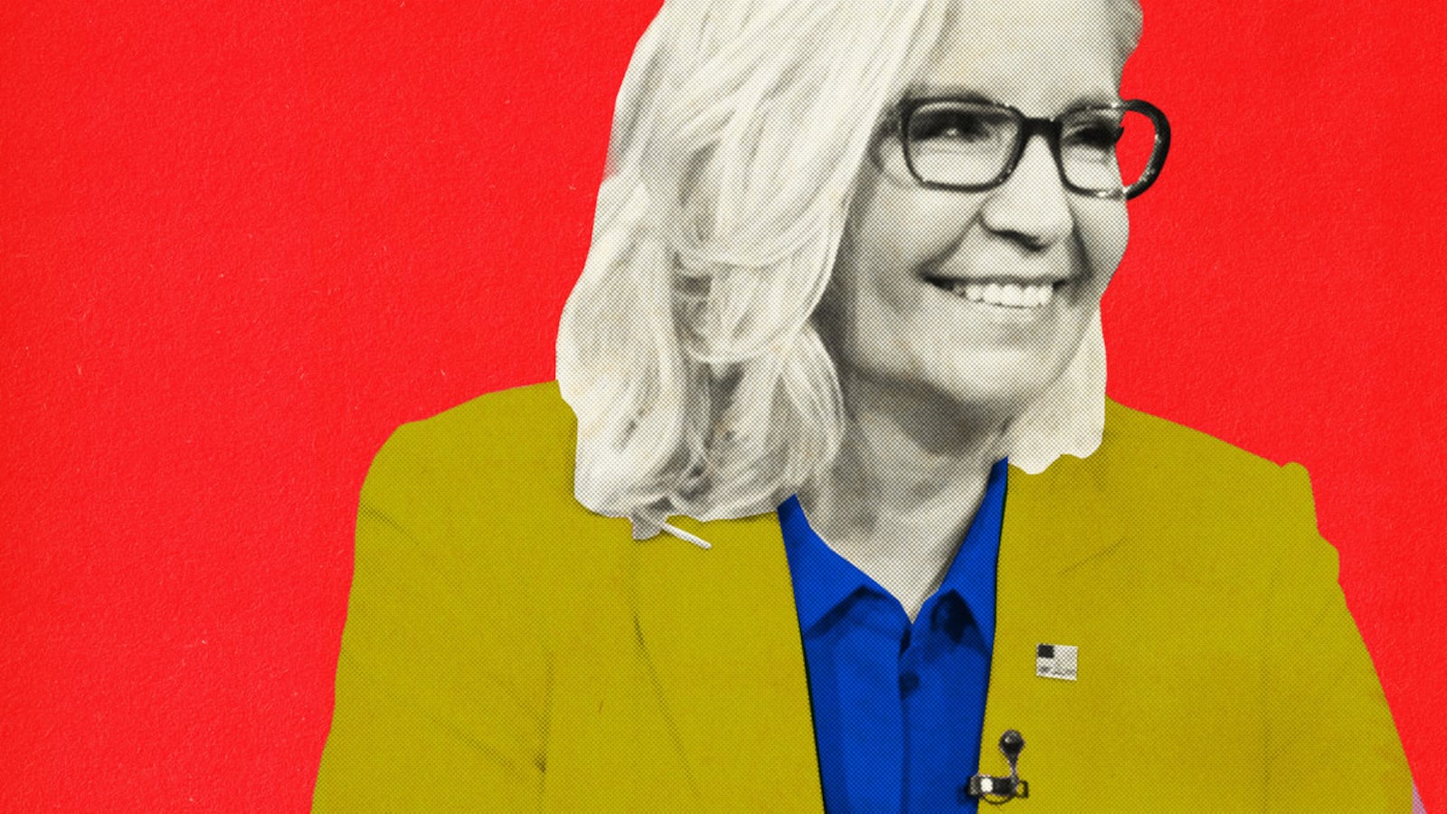 A photo illustration of Liz Cheney
