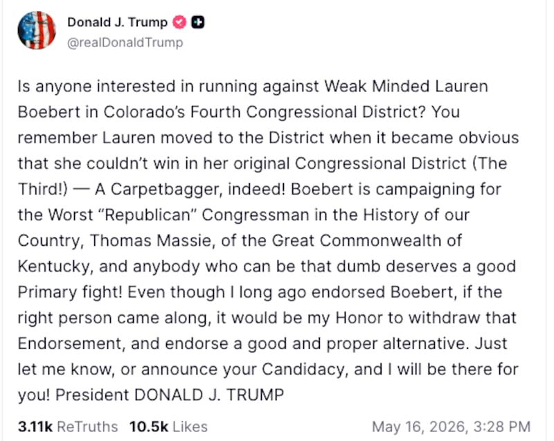 Trump's out for revenge again.