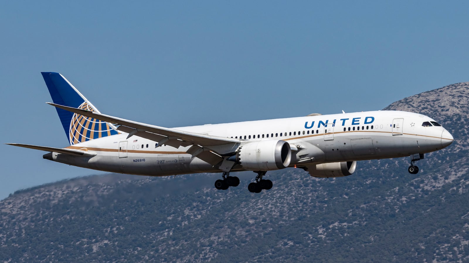 A United Airlines Boeing 787 Dreamliner aircraft.