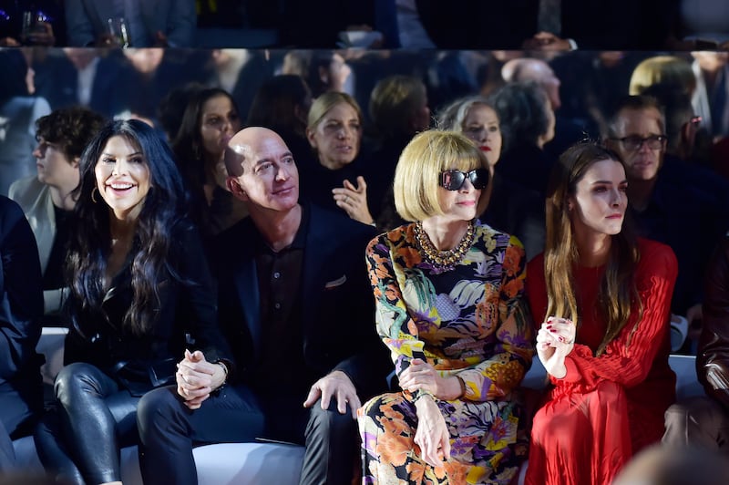 Lauren Sanchez, Amazon CEO Jeff Bezos, and Anna Wintour