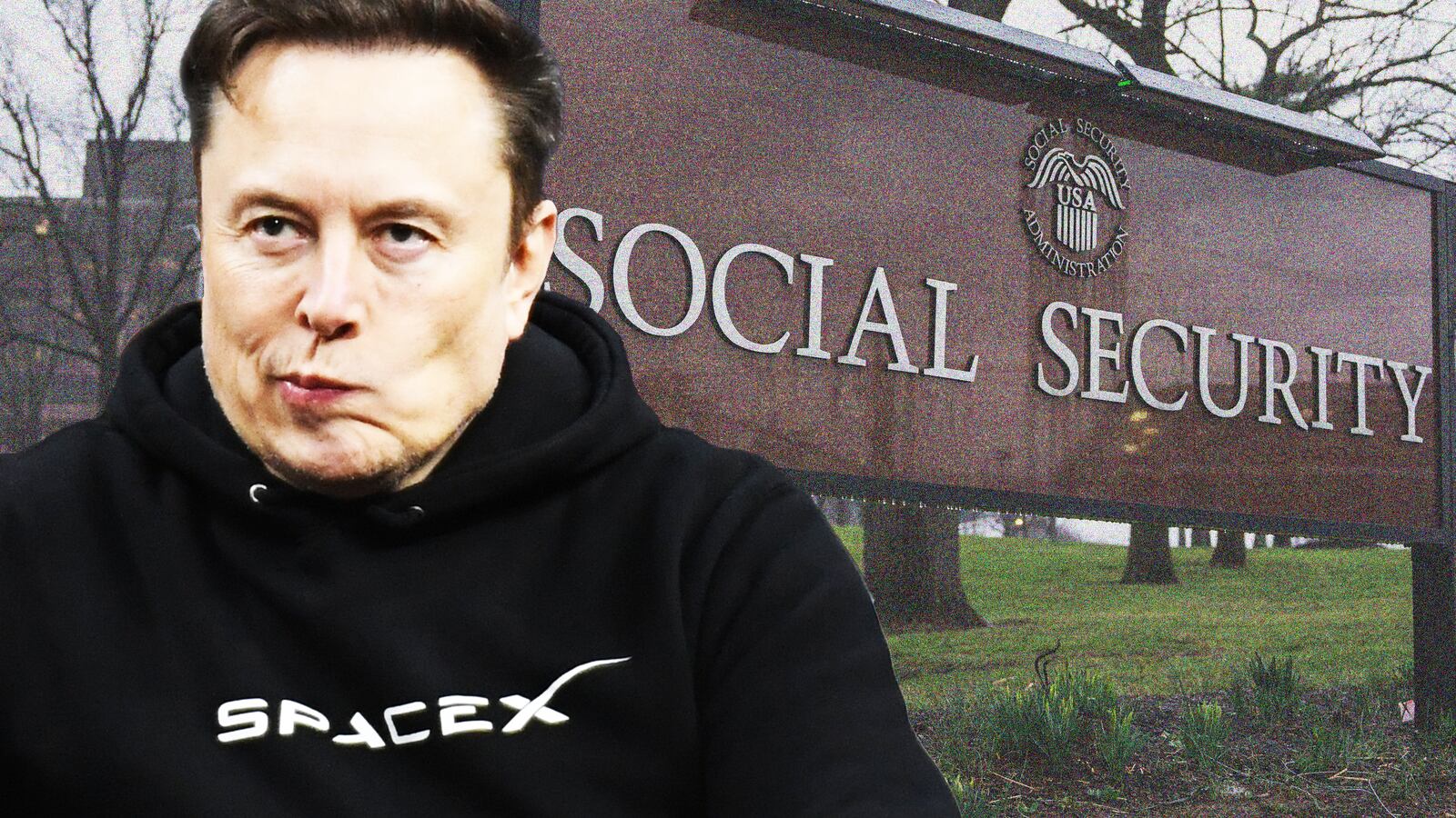Elon Musk, Social Security headquarters composite