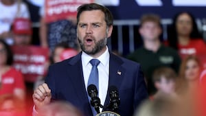 Vice President JD Vance speaks during a Republican National Committee’s Midterm Rally at the Mid-America Center, in Council Bluffs, Iowa, US, September 18, 2026.