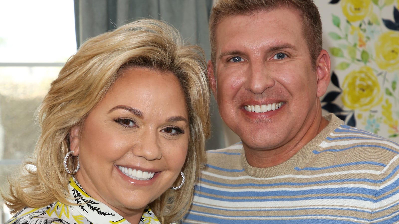 UNIVERSAL CITY, CA - JUNE 18: Reality TV Personalities Julie Chrisley (L) and Todd Chrisley (R) visit Hallmark's "Home & Family" at Universal Studios Hollywood on June 18, 2018 in Universal City, California. (Photo by Paul Archuleta/Getty Images)