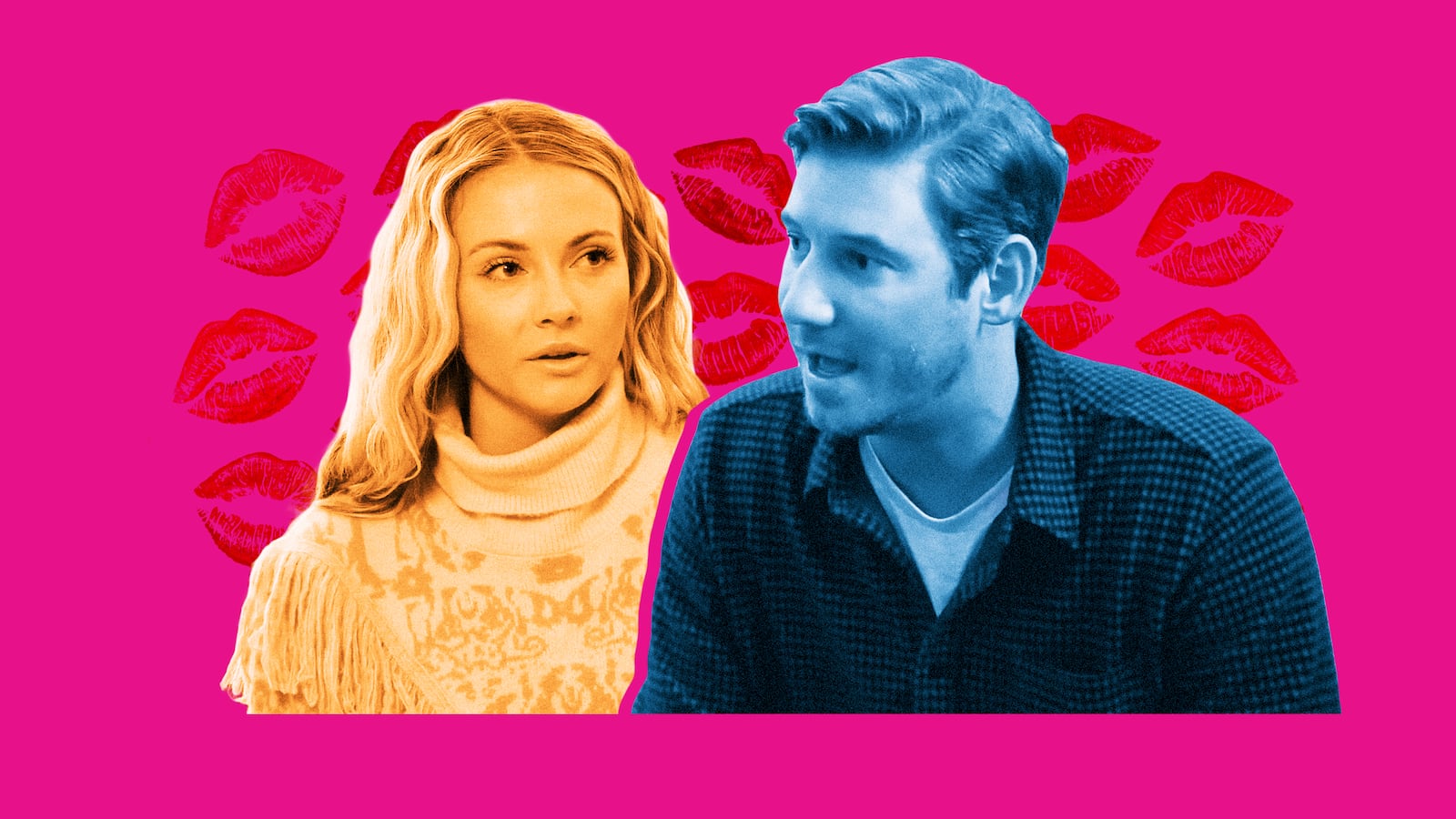 A photo illustration of Taylor and Austen in Southern Charm.