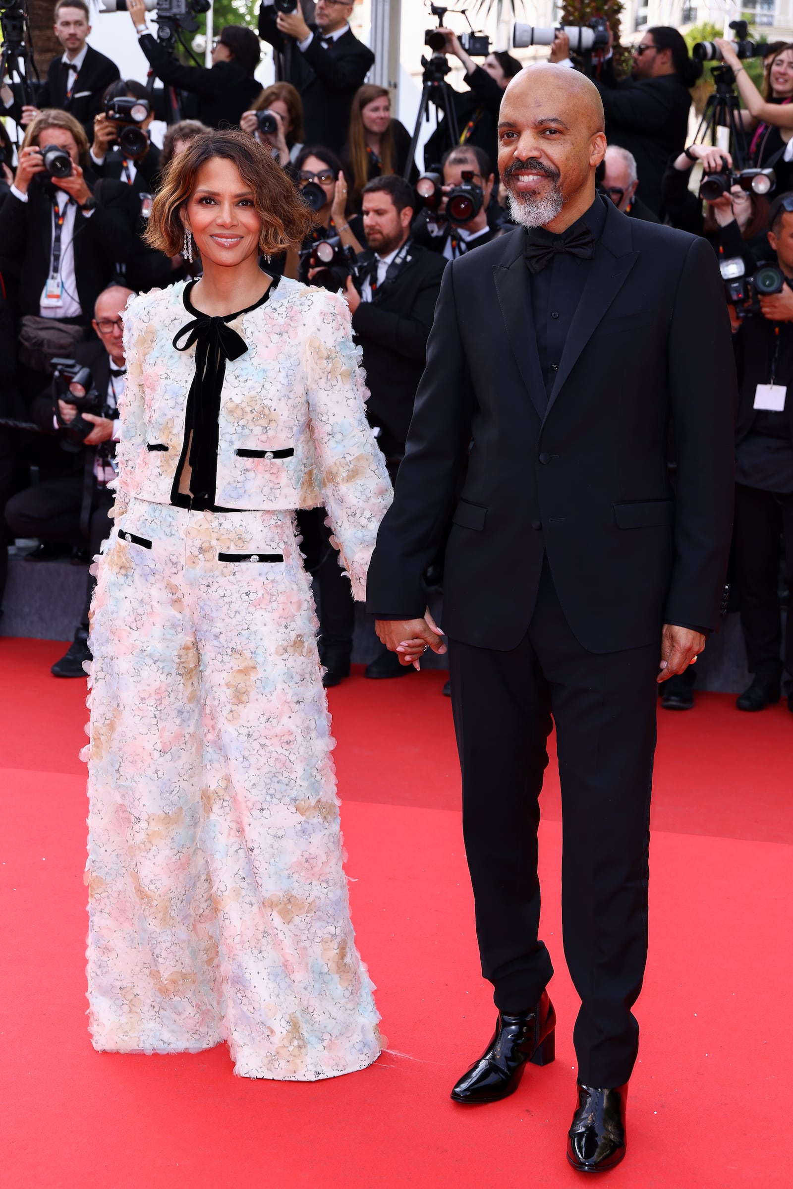 Halle Berry and Van Hunt attend the 78th annual Cannes Film Festival at Palais des Festivals in May 2025.