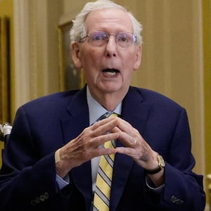U.S. Senator Mitch McConnell (R-KY) speaks to reporters outside the Senate Chamber after he returned to Capitol Hill in Washington, D.C., U.S., September 14, 2026.