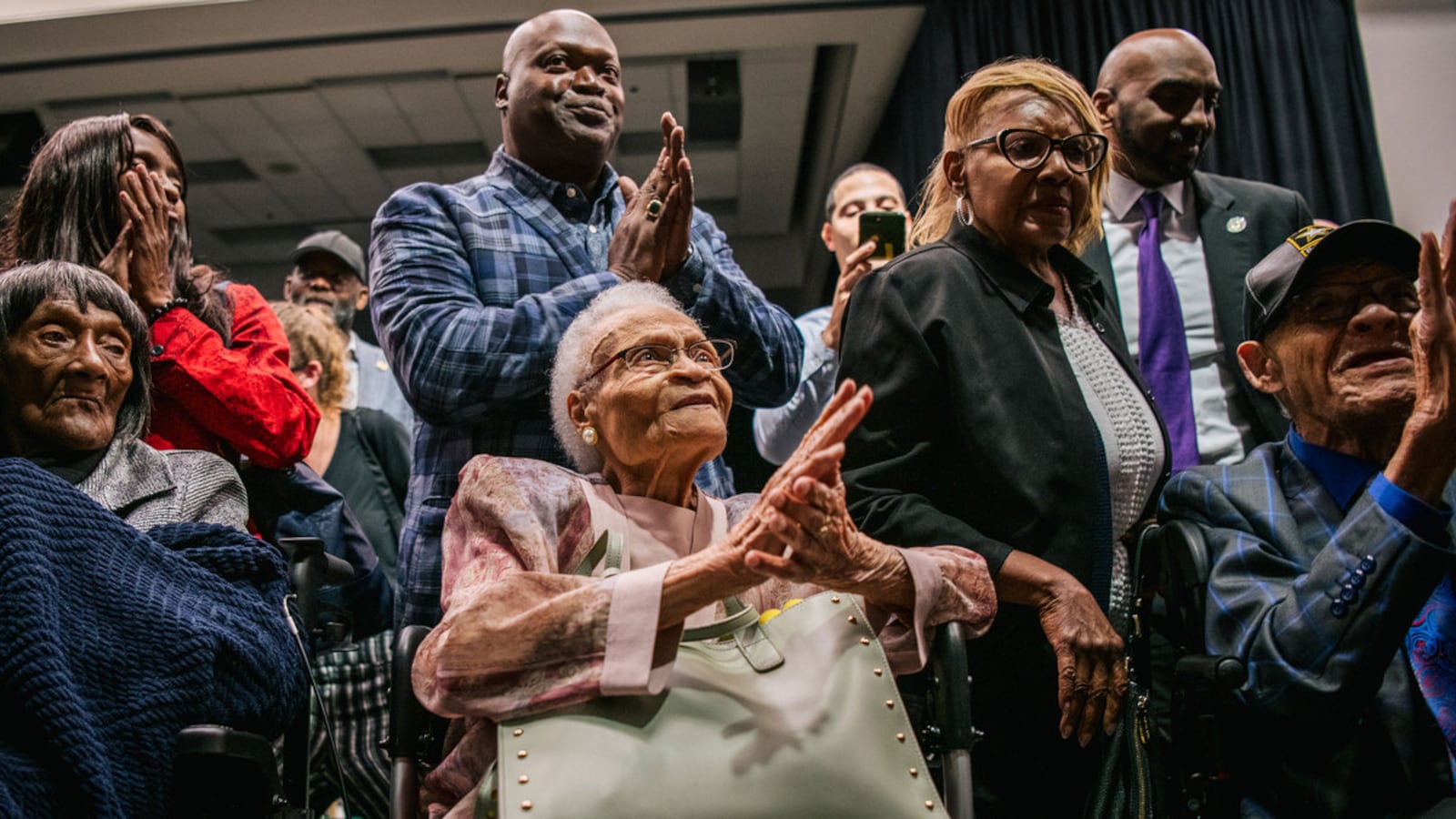 Survivors Lessie Benningfield Randle and Viola Fletcher in Tulsa, Oklahoma.