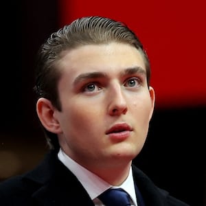 Barron Trump attends the inaugural parade inside Capital One Arena on the inauguration day of his father U.S. President Donald Trump's second presidential term, in Washington, U.S. January 20, 2025.