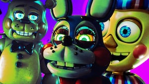 A photo illustration of Toy Freddy, Toy Bonnie, and Balloon Boy in Five Nights at Freddy's 2.
