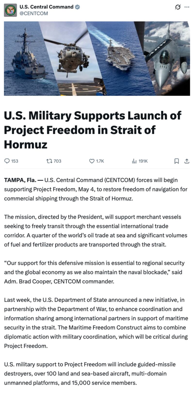 donald trump centcom