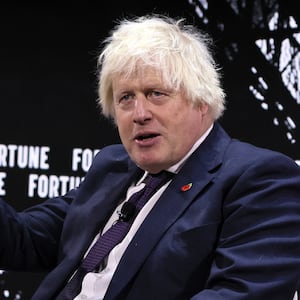 Boris Johnson speaks at the 2024 Fortune’s Global Forum in New York City