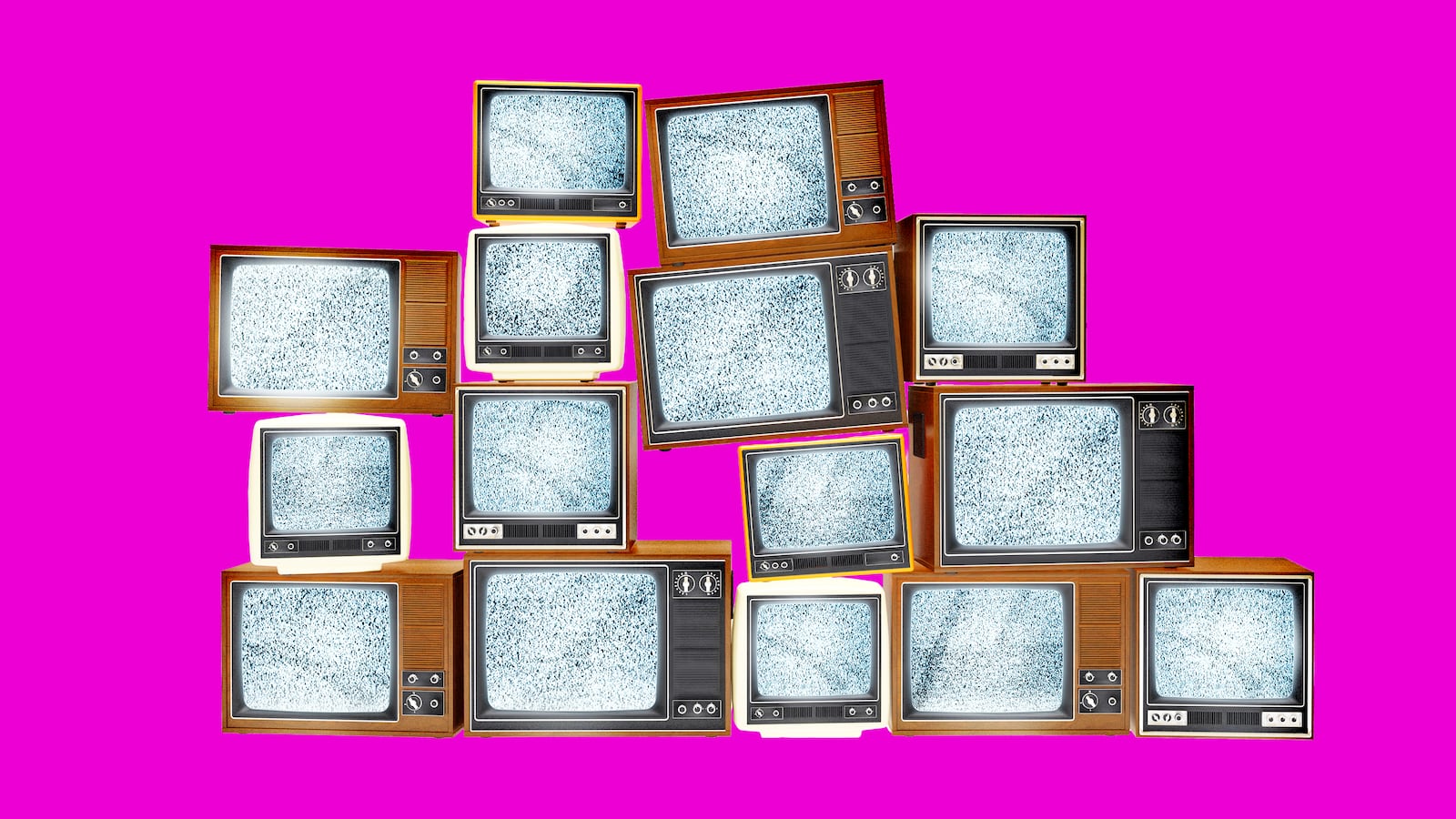A photo illustration of television sets.
