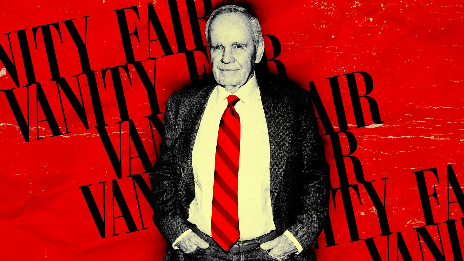 A photo illustration of Cormac McCarthy and the Vanity Fair logo.