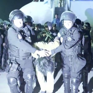 A still from the trailer for a '60 Minutes' segment about CECOT, which was pulled at the last minute by Bari Weiss.