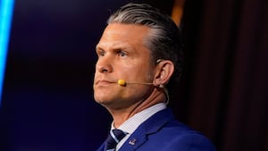 U.S. Secretary of Defense Pete Hegseth pauses while speaking to enlistees after they swear an oath to serve in the U.S. Armed Forces, during an Enlistee Recognition Ceremony at the U.S. Chamber of Commerce in Washington, D.C., U.S. June 4, 2026. REUTERS/Elizabeth Frantz