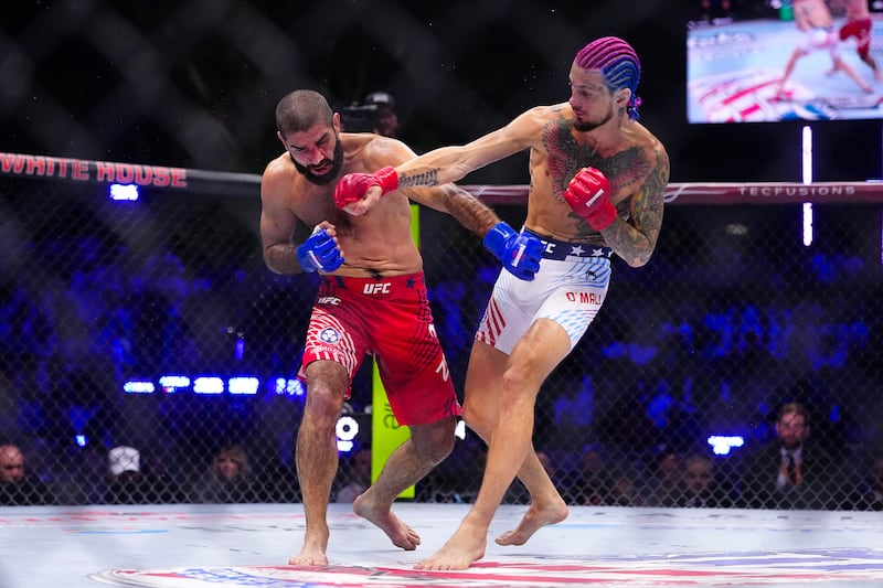 Sean O'Malley connects against Aiemann Zahabi