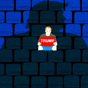 Empty trump rally illustration