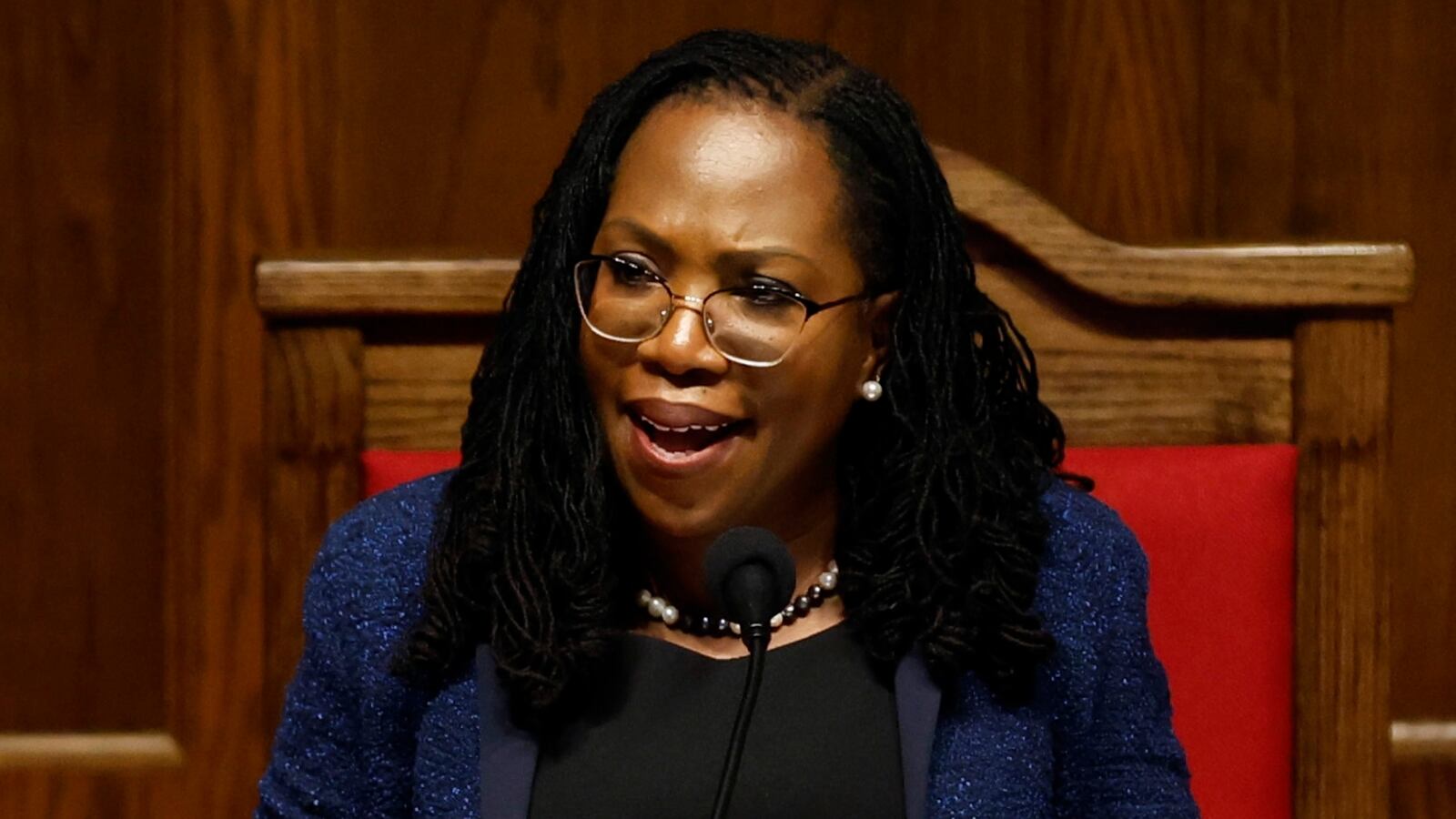 BIRMINGHAM, ALABAMA - SEPTEMBER 15: Supreme Court Justice Ketanji Brown Jackson, the first Black woman on the nation's highest court, speaks at the 60th Commemoration of the 16th Street Baptist Church bombing on September 15, 2023 in Birmingham, Alabama. Denise McNair, Addie Mae Collins, Carole Robertson, and Cynthia Wesley were killed September 15, 1963 when members of the Ku Klux Klan bombed the 16th Street Baptist Church in Birmingham, Alabama. (Photo by Butch Dill - Pool/Getty Images)