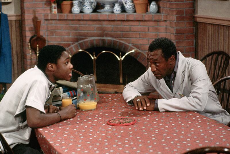 Bill Cosby acts with Malcolm Jamal Warner in a scene from the "Cosby Show." (Photo by Jacques M. Chenet/CORBIS/Corbis via Getty Images)