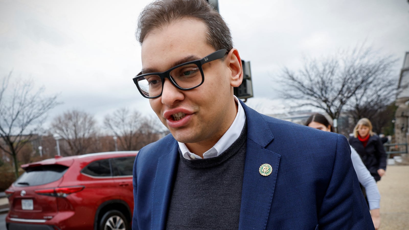 George Santos (R-NY) leaves the Longworth House Office building on Capitol Hill in Washington, U.S., January 31, 2023.