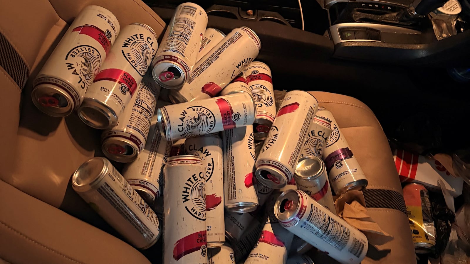 34 open cans of White Claw