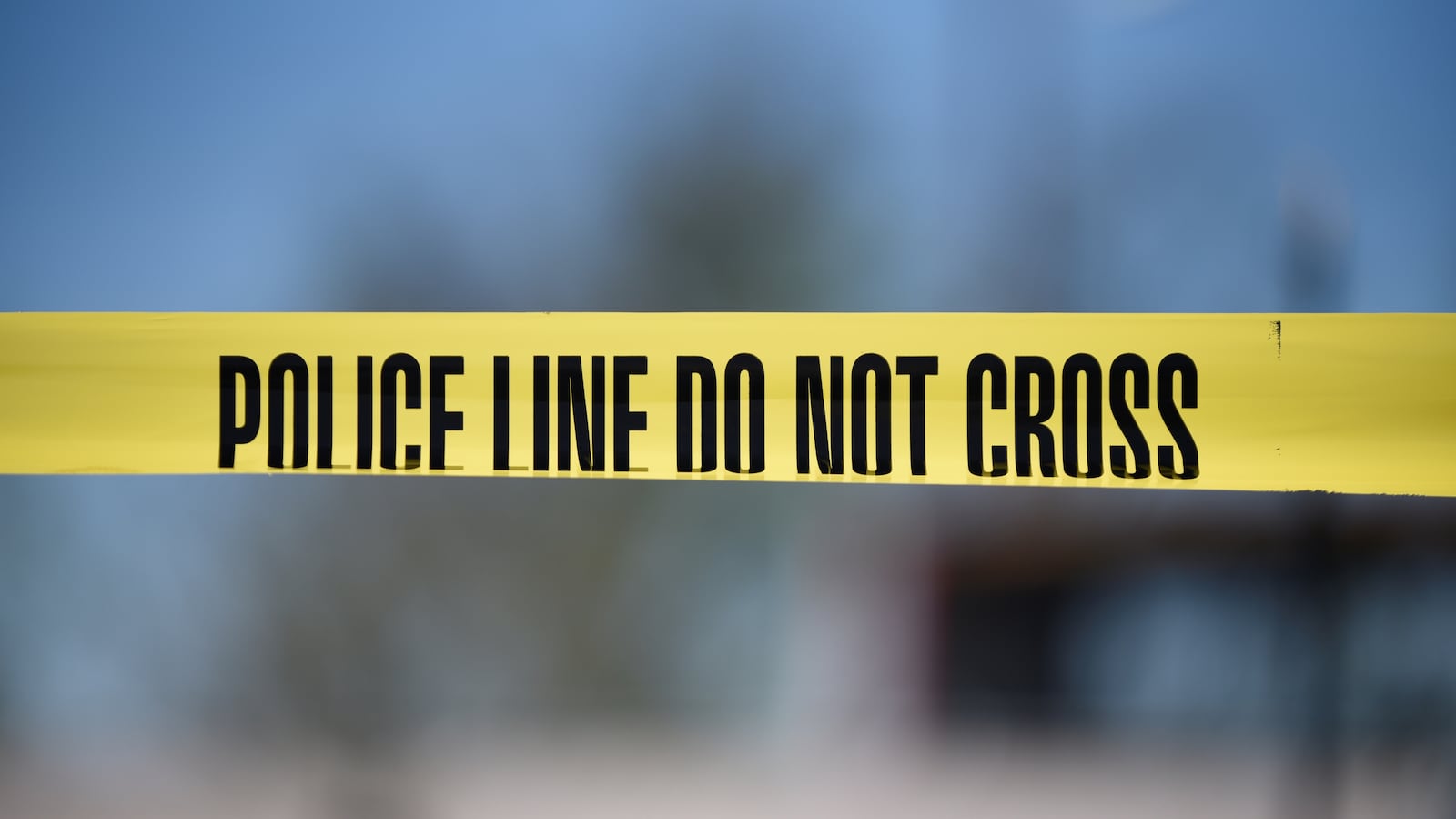 Crime scene tape blocks off an area designated for the media at the scene of a blast at a FedEx facility in Schertz, Texas, March 20, 2018.