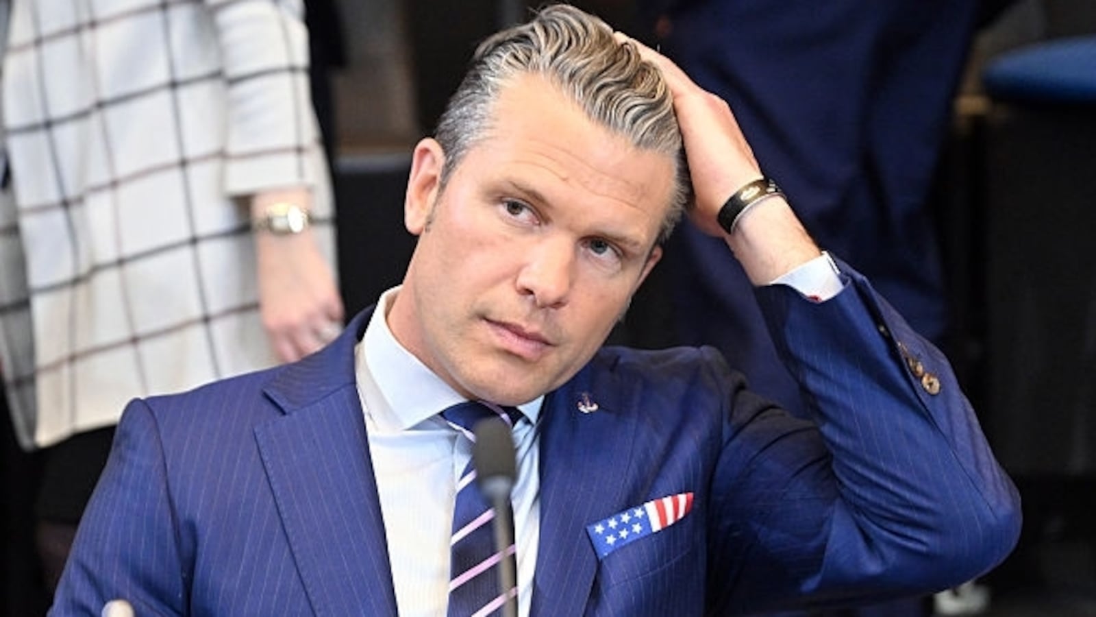 US Secretary of Defense Pete Hegseth attends the meeting of NATO Ministers of Defence at NATO Headquarters.