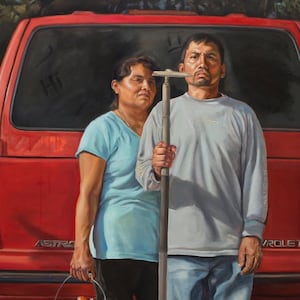 The ironic image Criselda Vasquez painted of her parents. Her father has since been detained by ICE.