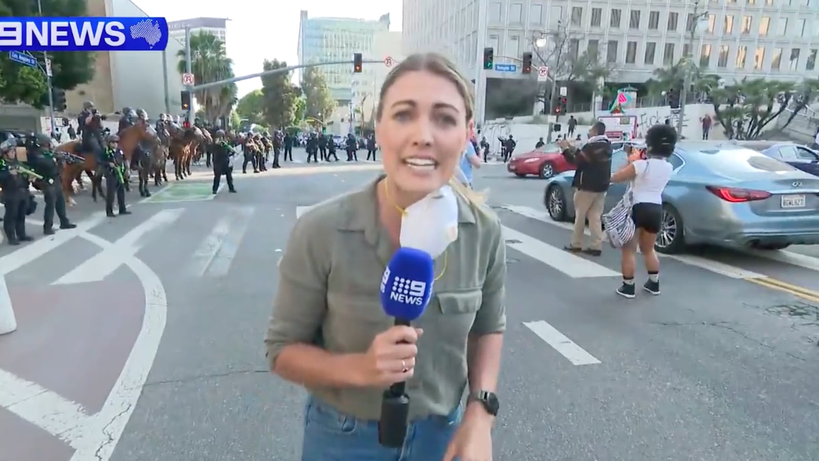 Lauren Tomasi was covering the protests in Los Angeles when she was injured.