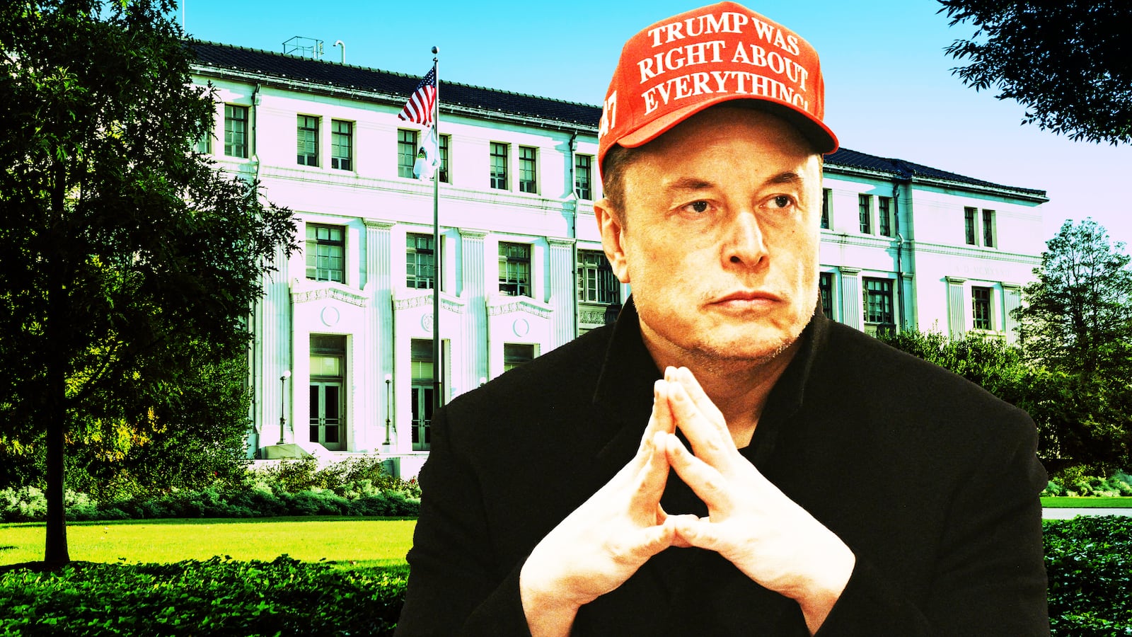 Elon Musk, Department of the Interior building photo illustration
