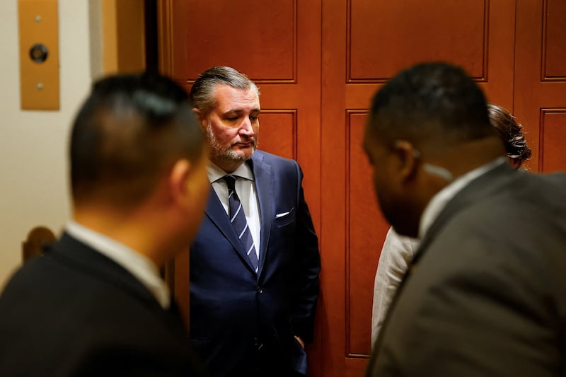 U.S. Senator Ted Cruz (R-TX) boards an elevator in the Senate subway during a vote on Capitol Hill in Washington, D.C., U.S., May 19, 2026.