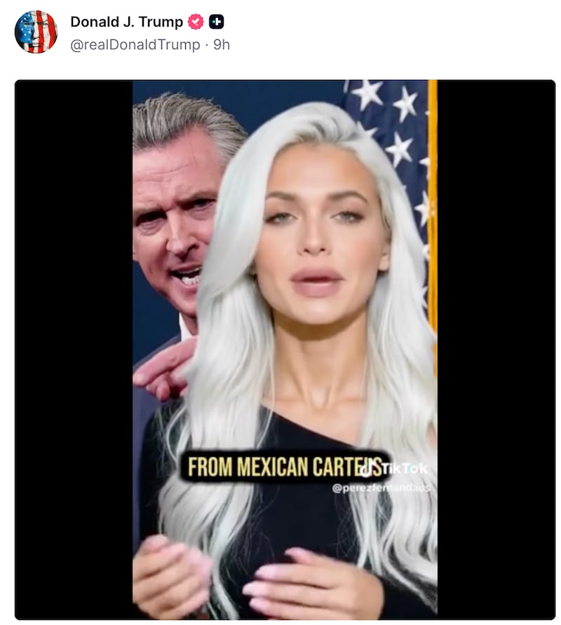 Screenshot of Trump's Truth Social post.