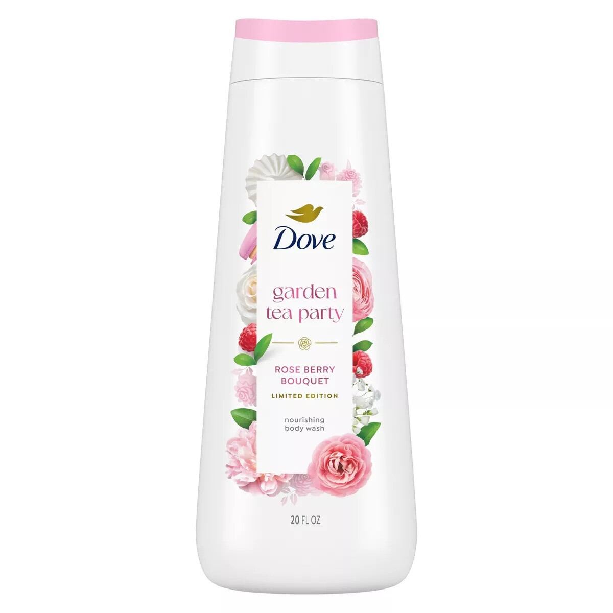 Dove's Garden Tea Party Collection's limited edition Rose Berry Bouquet nourishing body wash