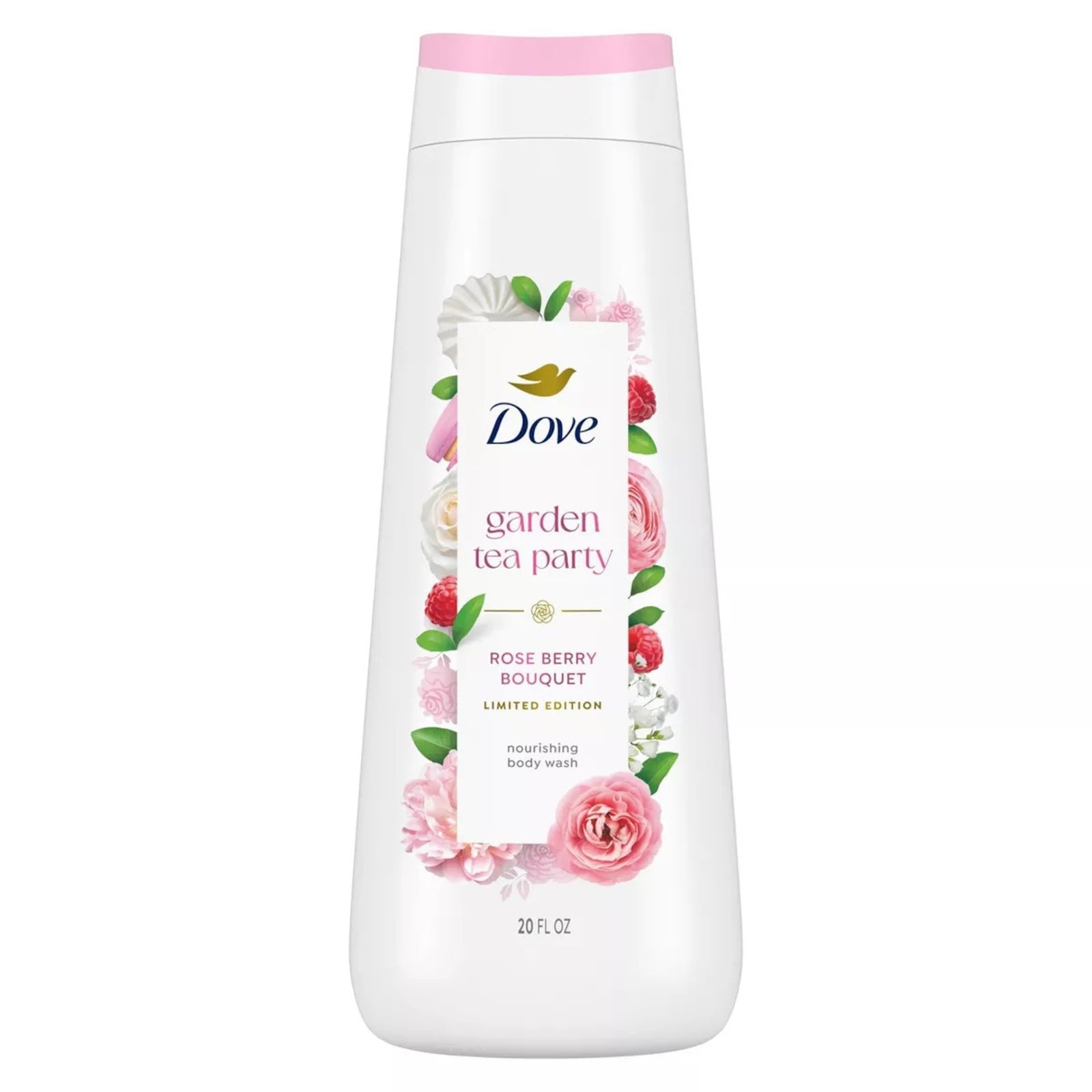 Dove's Garden Tea Party Collection's limited edition Rose Berry Bouquet nourishing body wash