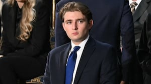Barron Trump, son of US President Donald Trump, stands before the arrival of President Trump for the State of the Union address in the House Chamber of the US Capitol in Washington, DC, on February 24, 2026.