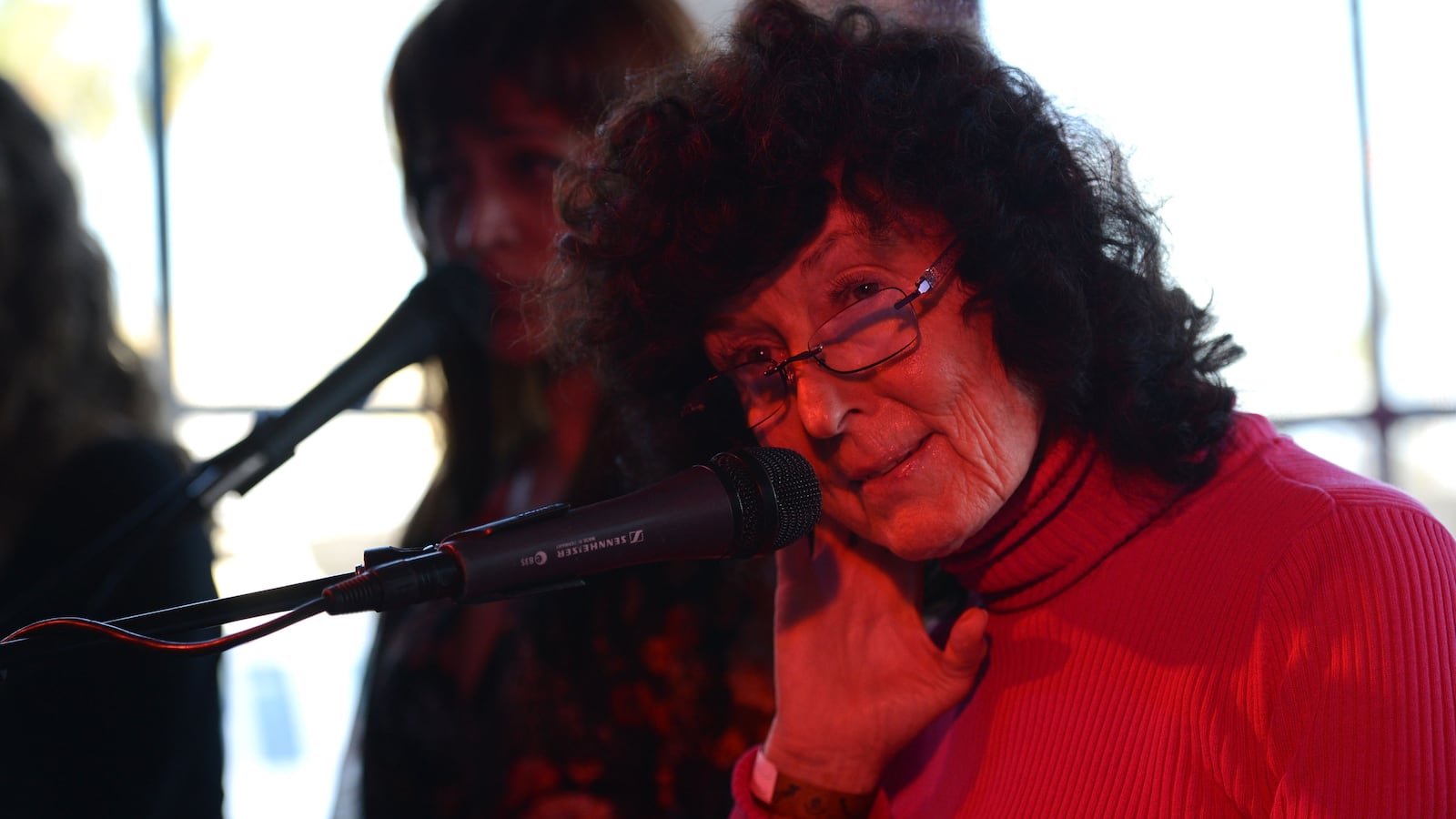 SANTA MONICA, CA - SEPTEMBER 27: Psychedelic folk singer Linda Perhacs performs live onstage at day 2 of the Way Over Yonder Festival at the Santa Monica Pier on September 27, 2014 in Santa Monica, California. (Photo by Scott Dudelson/Getty Images)