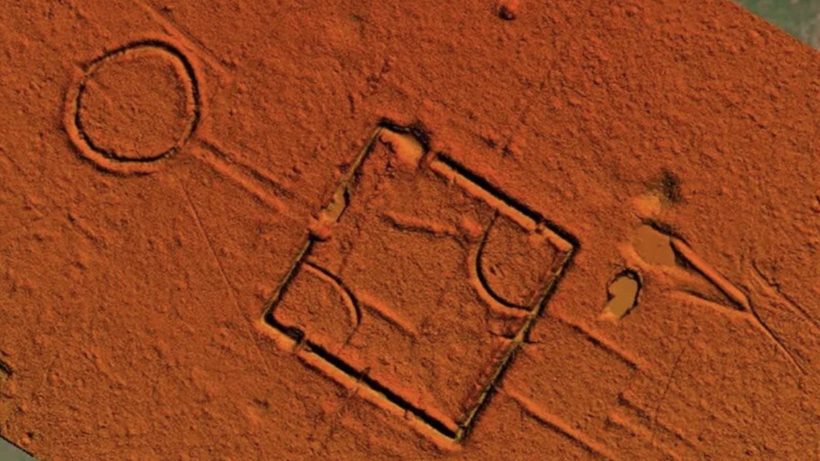 Geoglyphs uncovered in the rainforest.