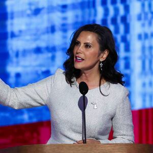 Michigan Governor Gretchen Whitmer, speaks on Day 4 of the Democratic National Convention (DNC) at the United Center in Chicago, Illinois, U.S., August 22, 2024.