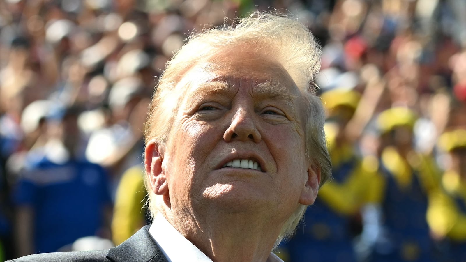 FARMINGDALE, NEW YORK - SEPTEMBER 26: U.S. President Donald Trump attends the 2025 Ryder Cup at Black Course at Bethpage State Park Golf Course on September 26, 2025 in Farmingdale, New York. In his second term, Trump has attended several major sporting events. (Photo by Mandel Ngan-Pool/Getty Images)