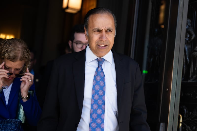 UNITED STATES - SEPTEMBER 4: Rep. Raja Krishnamoorthi, D-Ill., leaves the U.S. Capitol after the last votes of the week on Thursday, September 4, 2025. (Tom Williams/CQ-Roll Call, Inc via Getty Images)