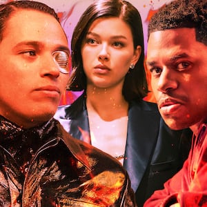 A photo illustration of Jeremy Pope, Anthony Ramos, and Jess Alexander.