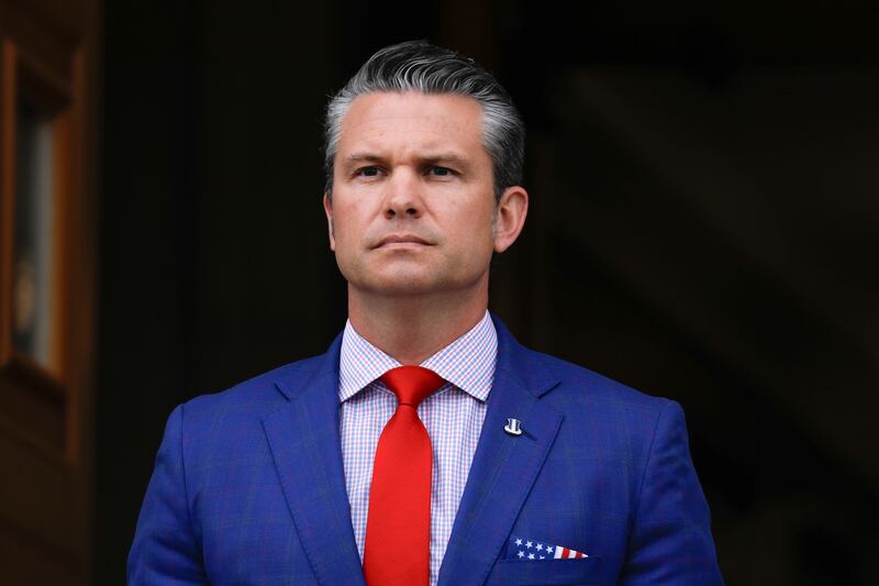 WASHINGTON DC, UNITED STATES - JULY21 : U.S. Secretary of Defense Pete Hegseth welcomes Philippine President Ferdinand Marcos an official ceremony at the Pentagon in Washington, United States on July 21, 2025. (Photo by Yasin Ozturk/Anadolu via Getty Images)