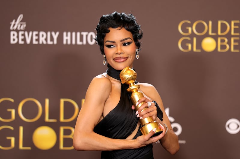 Teyana Taylor, winner of the Best Performance by a Female Actor in a Supporting Role in Any Motion Picture for "One Battle After Another," poses in the press room during the 83rd Annual Golden Globe Awards at The Beverly Hilton on January 11, 2026 in Beverly Hills, California.