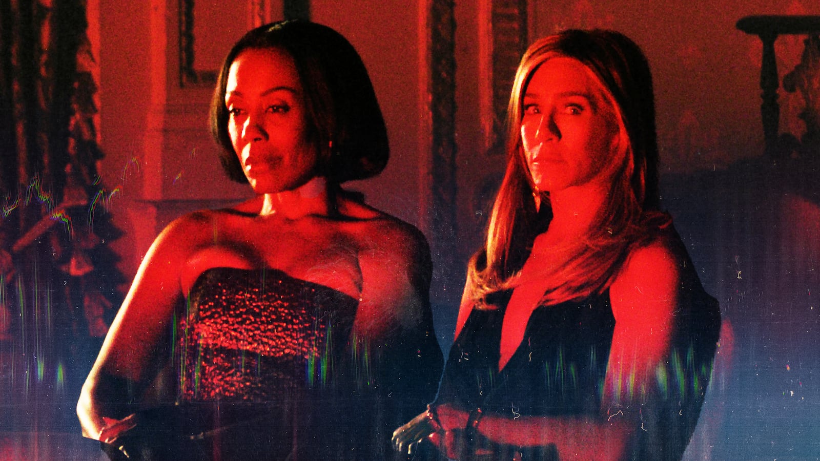 A photo illustration of Karen Pittman and Jennifer Aniston in The Morning Show.