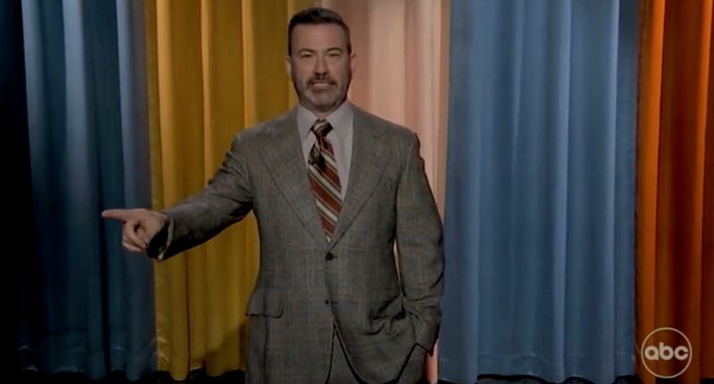 Kimmel condemned the Democrats "cave" over the shutdown in a 90-second bit on Jimmy Kimmel Live!