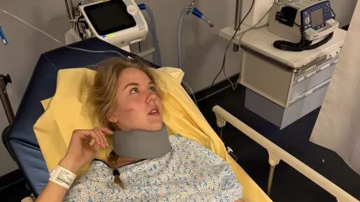 Italy's Princess Maria Carolina posted pictures of herself recovering in hospital after a serious motorcycle crash.